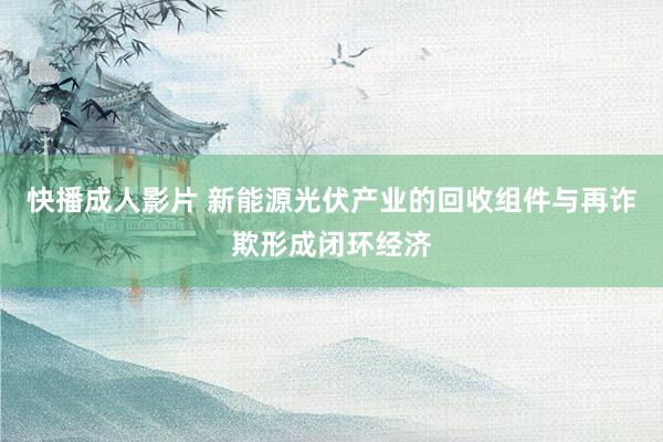 快播成人影片 新能源光伏产业的回收组件与再诈欺形成闭环经济