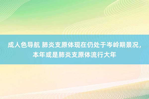 成人色导航 肺炎支原体现在仍处于岑岭期景况，本年或是肺炎支原体流行大年