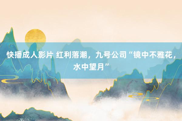 快播成人影片 红利落潮，九号公司“镜中不雅花，水中望月”