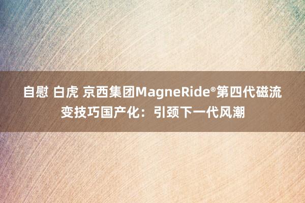 自慰 白虎 京西集团MagneRide®第四代磁流变技巧国产化：引颈下一代风潮