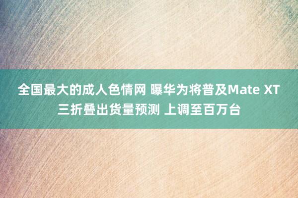 全国最大的成人色情网 曝华为将普及Mate XT三折叠出货量预测 上调至百万台