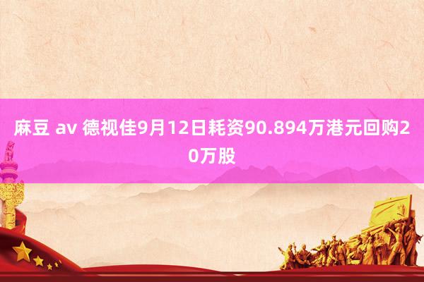 麻豆 av 德视佳9月12日耗资90.894万港元回购20万股