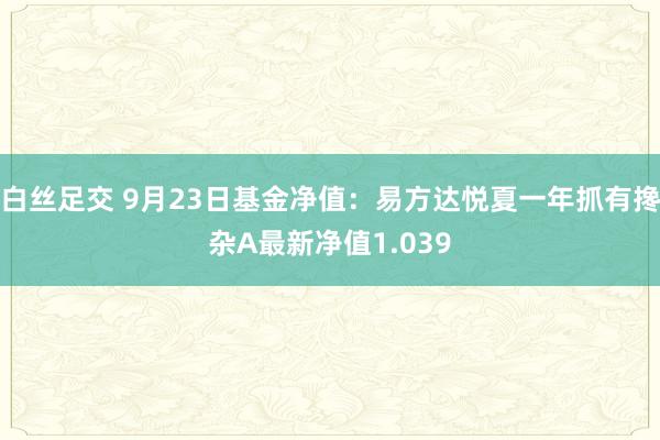 白丝足交 9月23日基金净值：易方达悦夏一年抓有搀杂A最新净值1.039