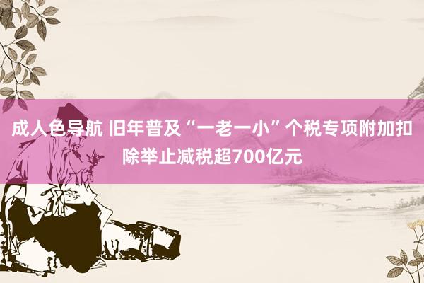 成人色导航 旧年普及“一老一小”个税专项附加扣除举止减税超700亿元