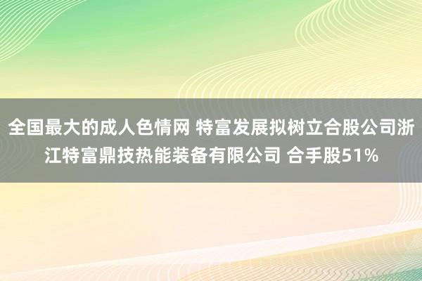 全国最大的成人色情网 特富发展拟树立合股公司浙江特富鼎技热能装备有限公司 合手股51%