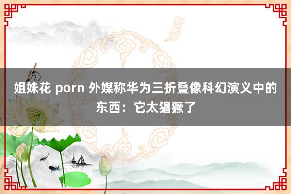 姐妹花 porn 外媒称华为三折叠像科幻演义中的东西：它太猖獗了