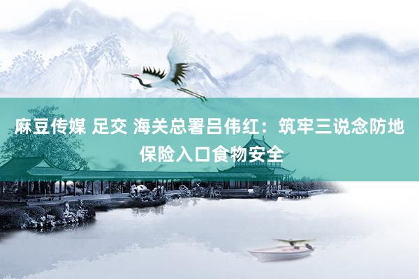 麻豆传媒 足交 海关总署吕伟红：筑牢三说念防地 保险入口食物安全