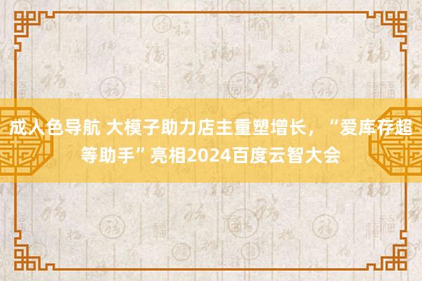 成人色导航 大模子助力店主重塑增长，“爱库存超等助手”亮相2024百度云智大会