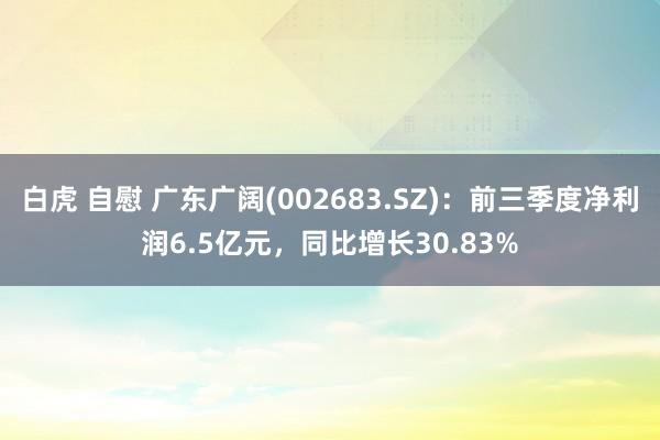 白虎 自慰 广东广阔(002683.SZ)：前三季度净利润6.5亿元，同比增长30.83%