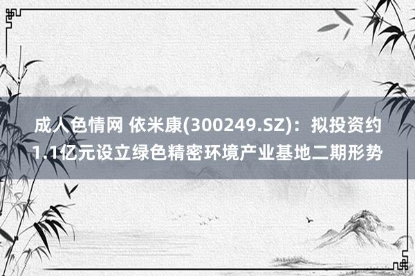 成人色情网 依米康(300249.SZ)：拟投资约1.1亿元设立绿色精密环境产业基地二期形势