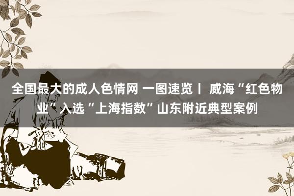 全国最大的成人色情网 一图速览丨 威海“红色物业”入选“上海指数”山东附近典型案例