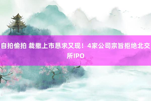 自拍偷拍 裁撤上市恳求又现！4家公司宗旨拒绝北交所IPO