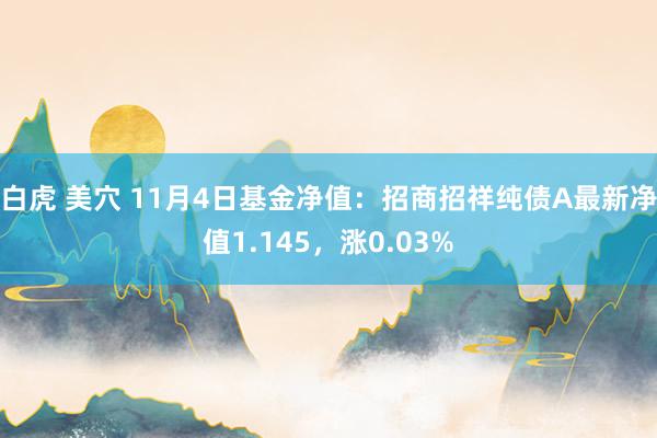 白虎 美穴 11月4日基金净值：招商招祥纯债A最新净值1.145，涨0.03%