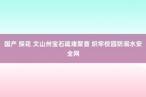 国产 探花 文山州宝石疏堵聚首 织牢校园防溺水安全网