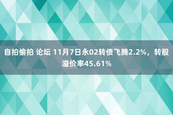 自拍偷拍 论坛 11月7日永02转债飞腾2.2%，转股溢价率45.61%