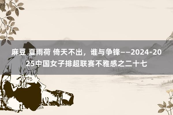 麻豆 夏雨荷 倚天不出，谁与争锋——2024-2025中国女子排超联赛不雅感之二十七